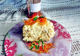 Budincă de paste cu dulceața de morcovi coaptă în vasul Zepter