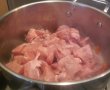 Bucățele  de porc cu ardei kapia și sos de smântână-0
