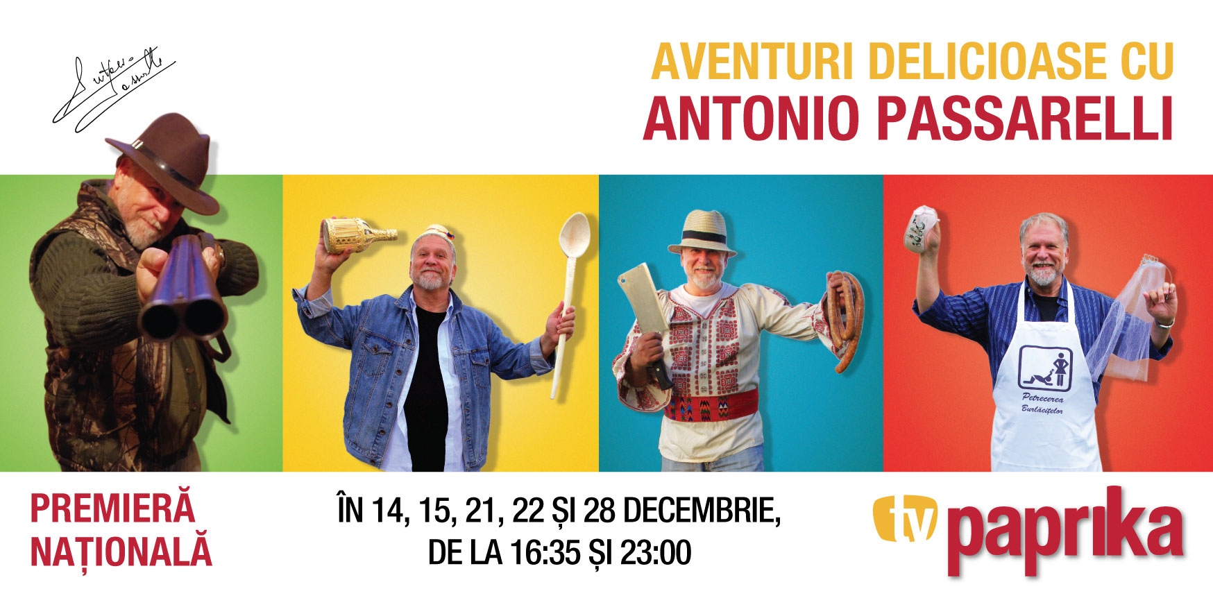 “Aventuri delicioase cu Antonio Passarelli” din 14 decembrie la TV Papika