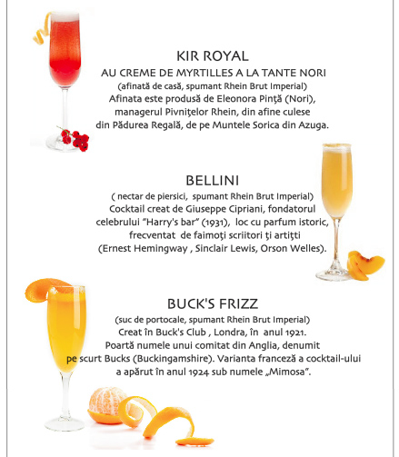 Cocktailuri: Kir Royal, Bellini, Buck”s Frizz
