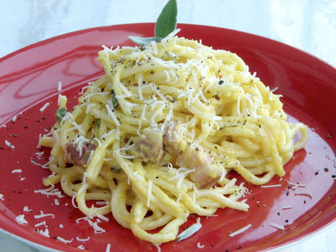 Spaghete carbonara, reţetă adaptata