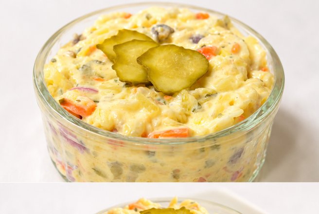 Salata cu legume, ciuperci si maioneza