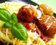 Spaghetti cu sos de tomate şi chifteluţe din linte-1