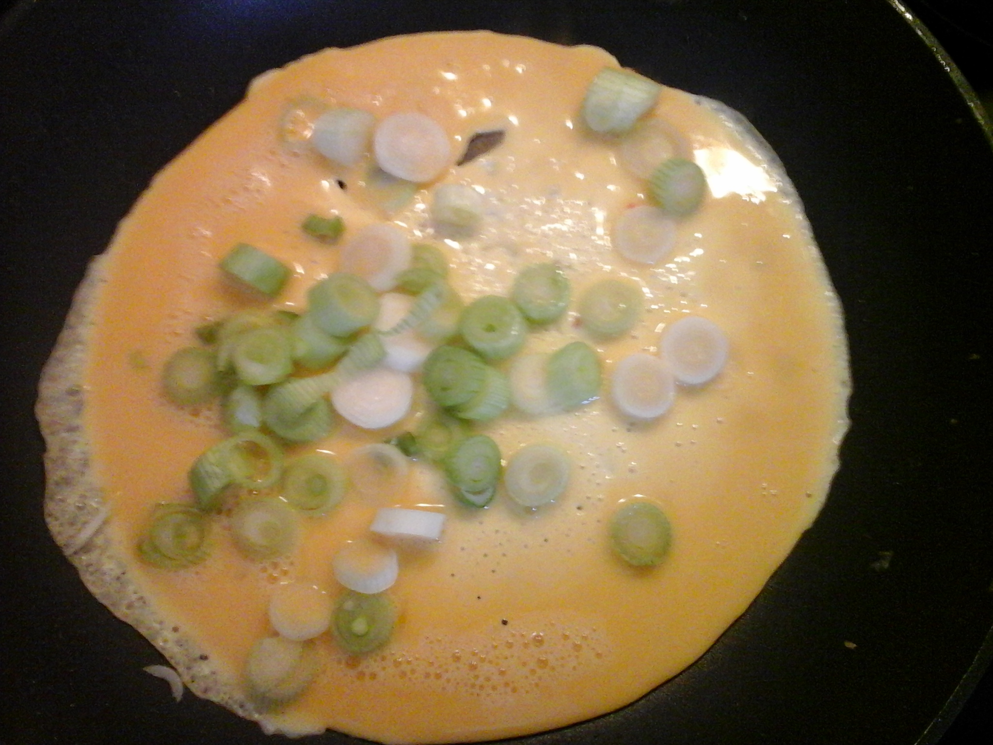 omleta cu ceapa verde