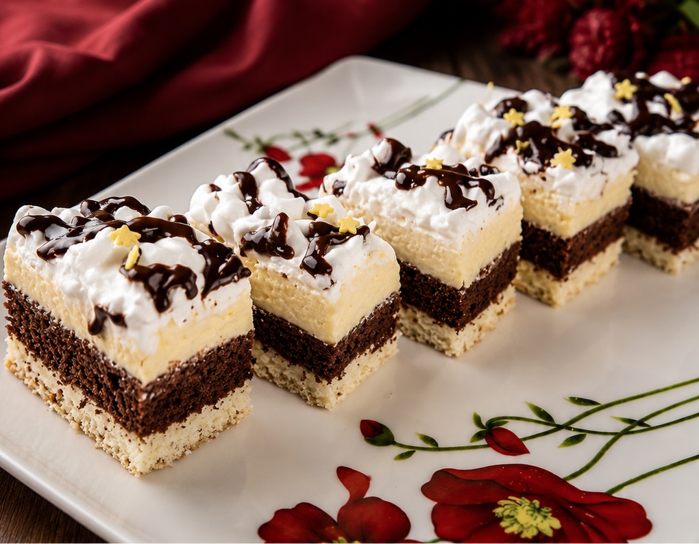 Desert prajitura fina cu nuca de cocos si crema de vanilie