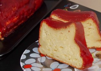 Chec cu branza si jeleu de zmeura