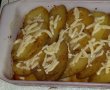 Cartofi rondele cu mozzarella si copanele de pui la cuptor-1