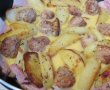 Omleta la cuptor, cu cartofi si preparate din carne-3