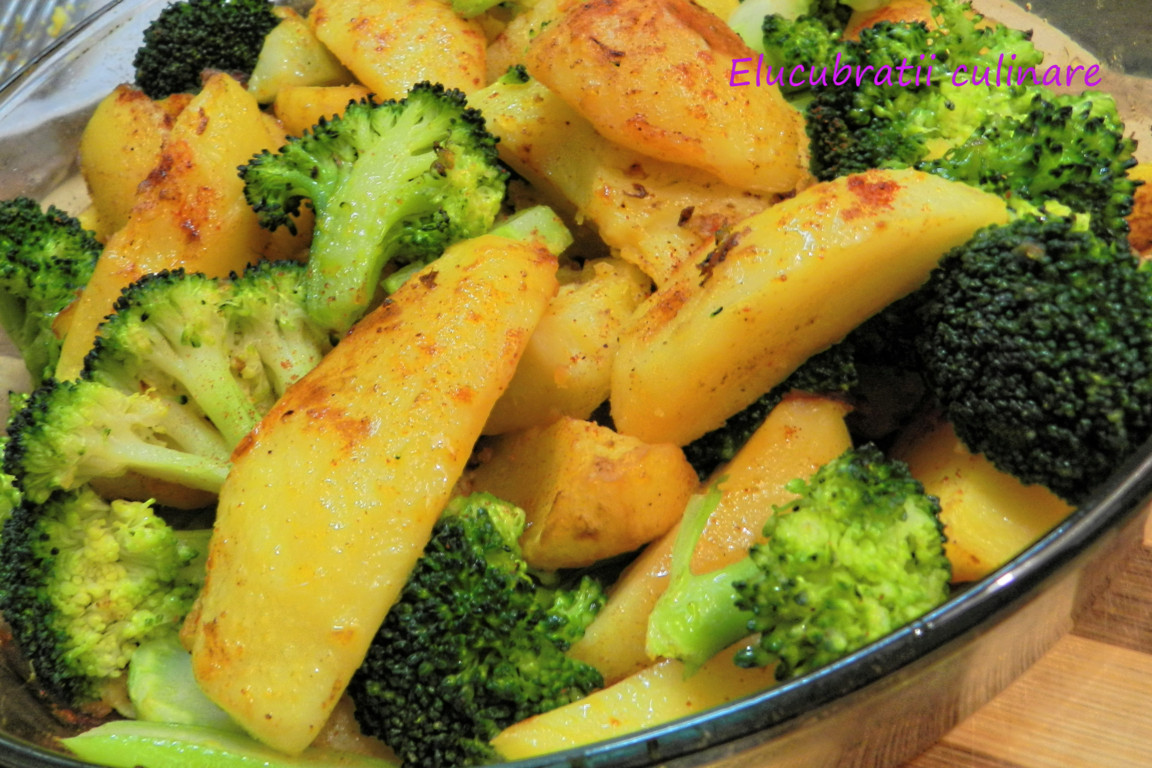 Cartofi cu broccoli la cuptor reteta simpla si rapida