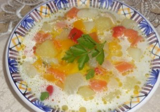 Ciorba de gaina cu gulioare