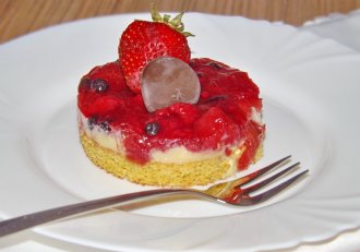 Prajitura cu lemon curd si jeleu de fructe cu Green Sugar