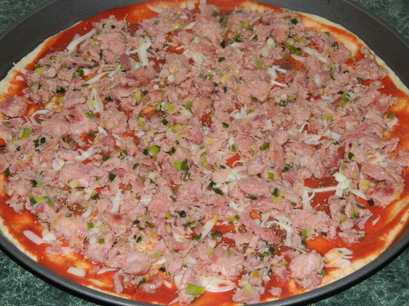 Pizza cu carne de porc si ciolan