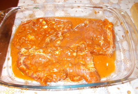 Ceafa de porc la cuptor cu miere si mustar