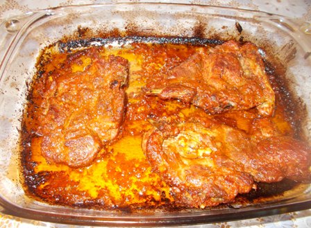 Ceafa de porc la cuptor cu miere si mustar