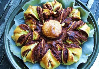 Cozonac floare cu nutella
