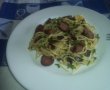 Spaghete cu ciuperci si carnati afumati-9