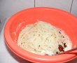 Budincă de spaghete cu brânză dulce şi stafide-4
