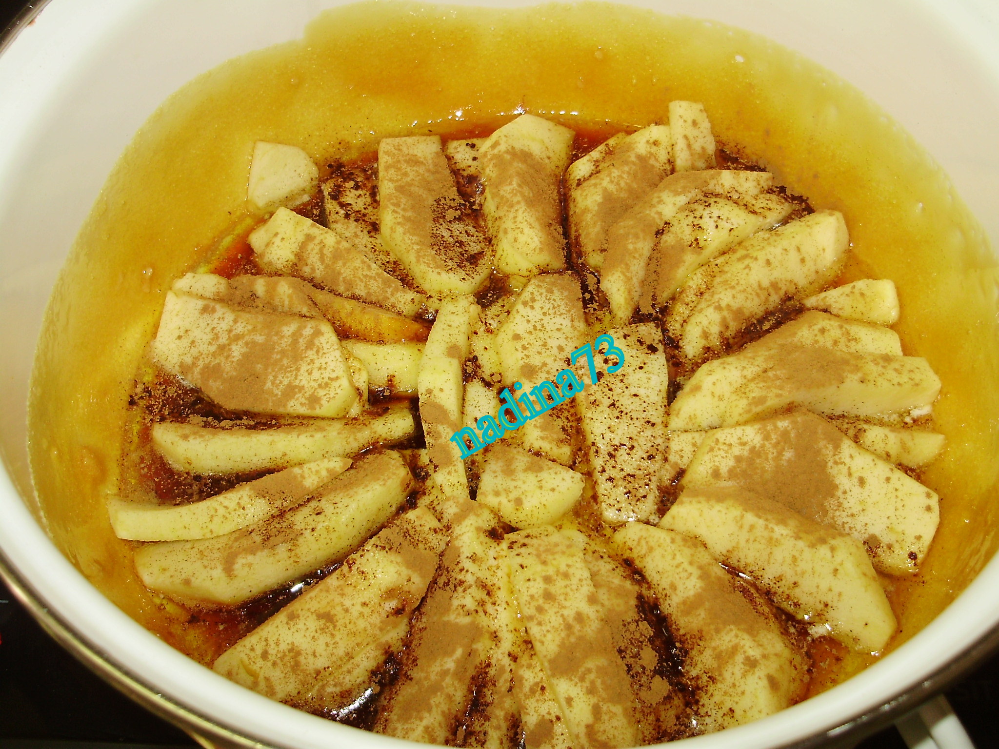 Tort -budinca de orez cu mere caramelizate
