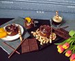 Negresa cu ciocolata,crema de branza si piersici-3