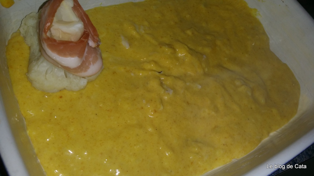 Conopida gratinata cu curry si bacon afumat