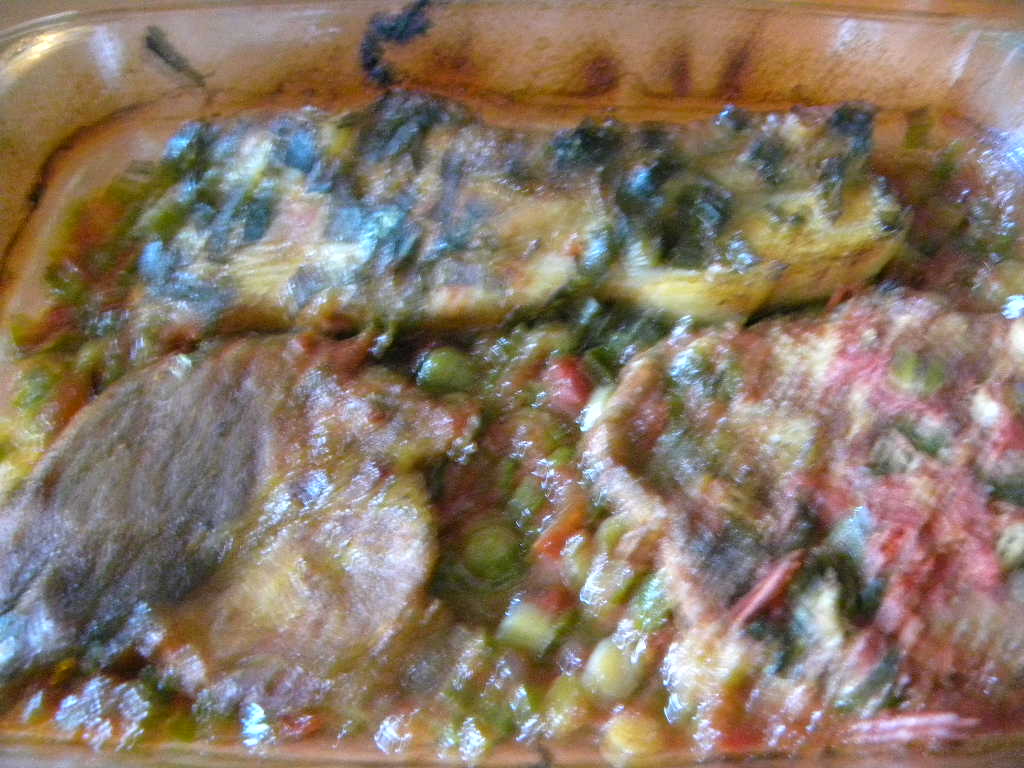 Friptura de porc cu usturoi verde