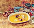 Supa crema de anghinare, sparanghel, rosii, ardei cu topping de calamari-8