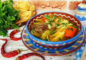 Ciorba de cocos de tara cu tagliatelle