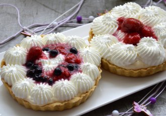 Desert tarte cu crema de lamaie si ciocolata alba