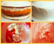 Desert tort in doua culori cu crema de vanilie si jeleu de caise-4