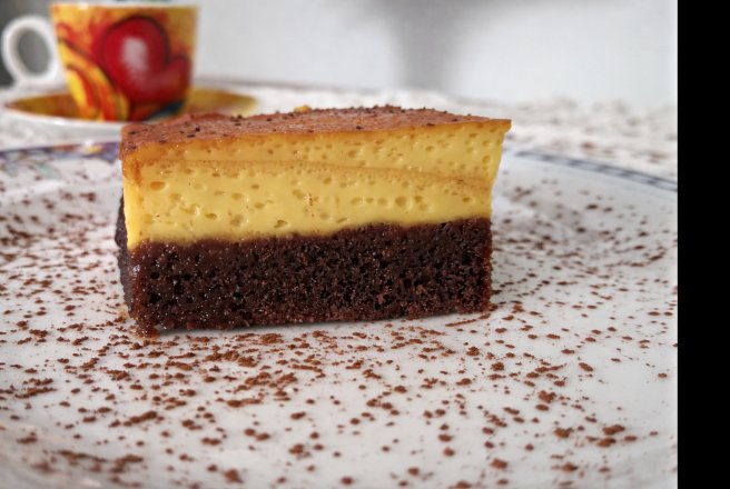 Desert prajitura Chocoflan reteta adaptata de crema de zahar ars