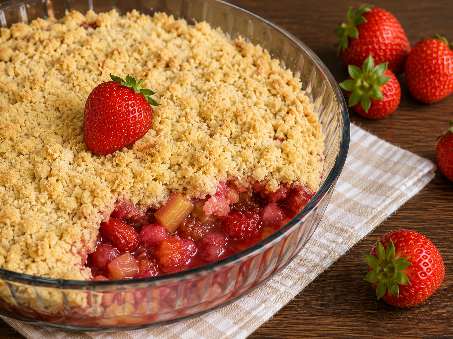 Desert crumble cu capsuni si rubarba - reteta cu nr. 300