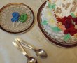 Desert tort-Cos cu flori si zmeura-7