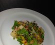 Salata de ananas macerata in suc de lime, stil ceviche acompaniata de palmito, pui si salata verde-0