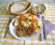 Cotlet de porc (vrabioara) la tigaia grill, cu legume gatite la abur si salata de varza dulce-9