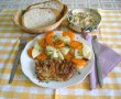 Cotlet de porc (vrabioara) la tigaia grill, cu legume gatite la abur si salata de varza dulce-10