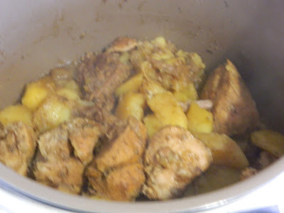 Pulpa de porc coapta in bere, cu cartofi