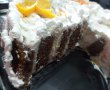 Desert tort cu crema de iaurt si fructe ( din compot )-10