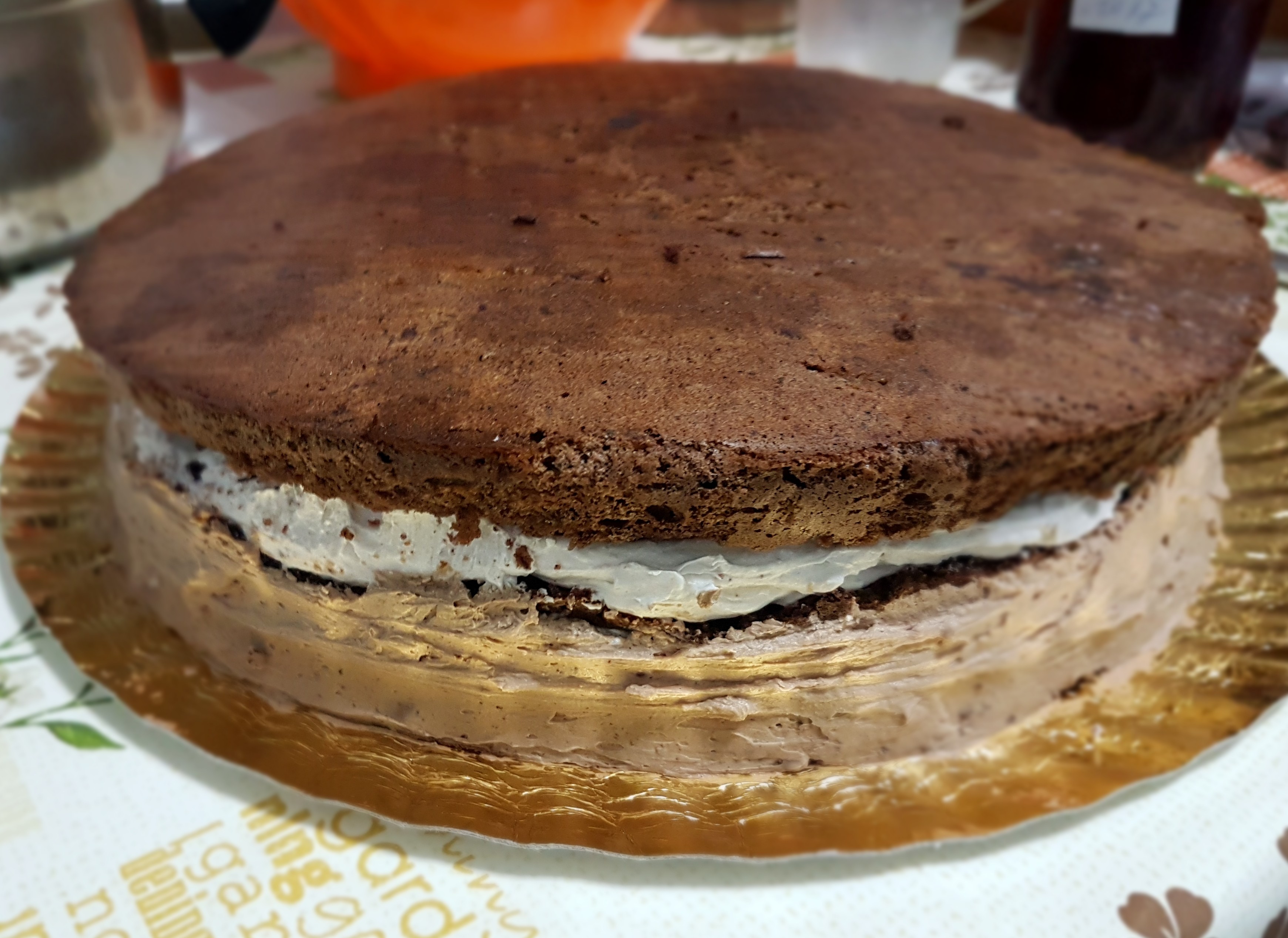 Desert tort cu crema de castane si ciocolata