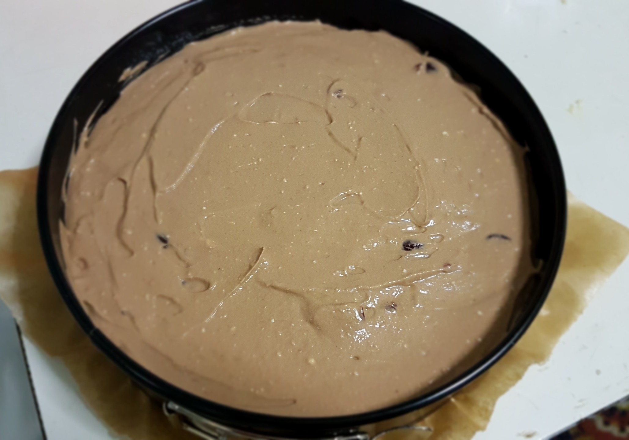 Desert cheesecake cu ciocolata si visine