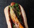 Hot Dog cu sos BBQ- Teriyaki, salsa de ceapa verde si castraveti cu Gochujang-0