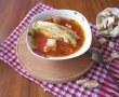 Supă de roşii cu pui, fidea şi crutoane-2