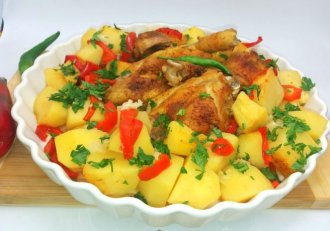 Cartofi taranesti cu carne de pui