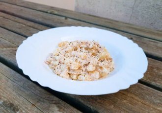 Mini gnocchi cu ton, peperoncino si smantana