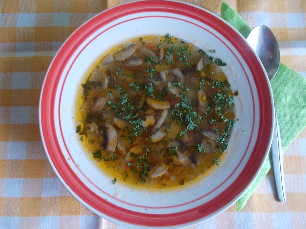 Ciorba de legume, cu ciuperci champignon