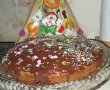 Desert prajitura cu fructe,blat de nuca si budinca de ciocolata-6