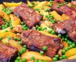 Costita de porc cu cartofi si mazare verde - la cuptor-14