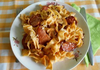 Tagliatelle cu ciuperci si afumatura