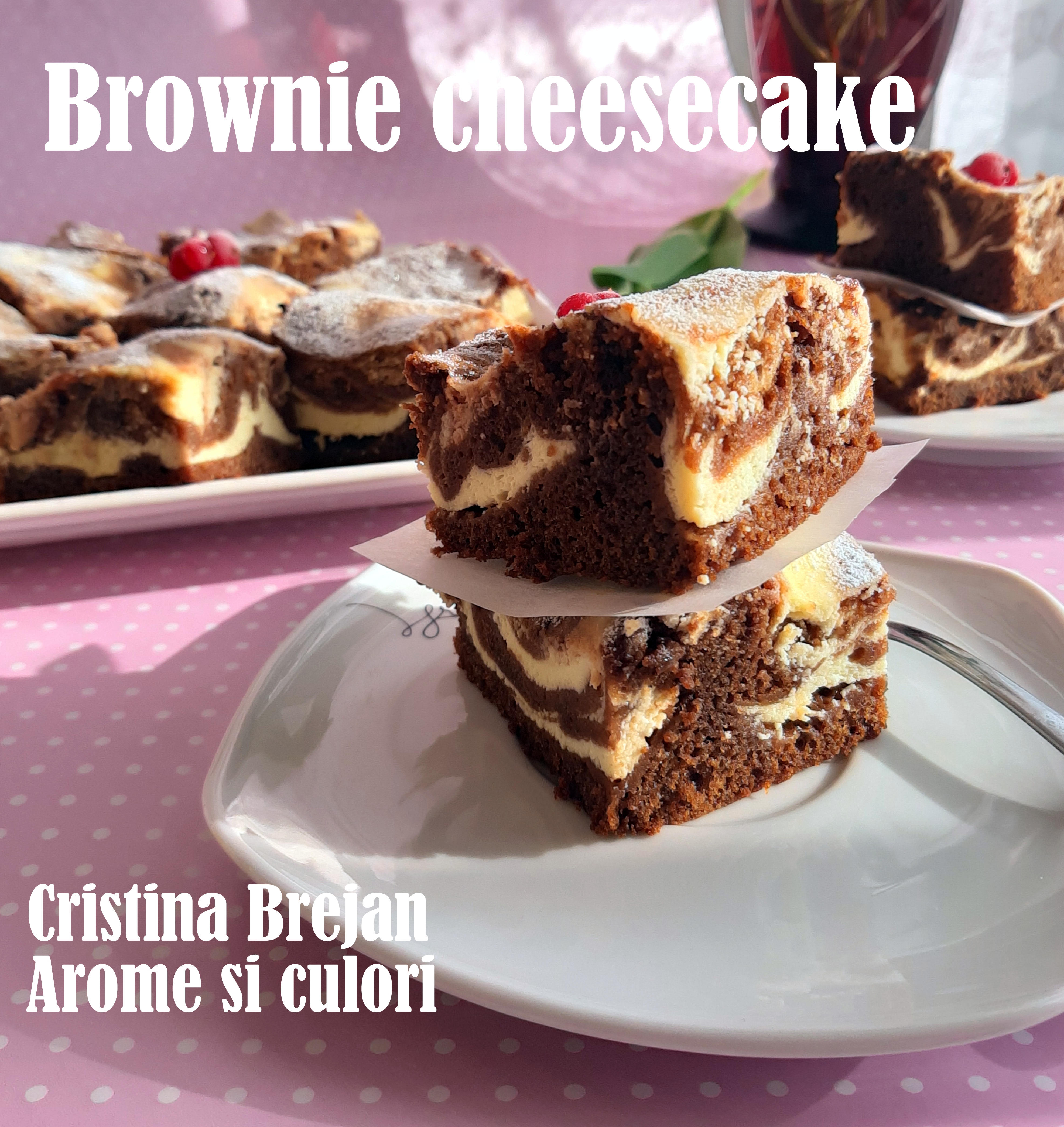 Desert brownie cheesecake