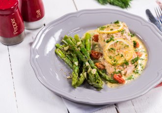 Somon cu sos de smantana si mustar la Multicooker-ul Crock-Pot Express cu gatire sub presiune