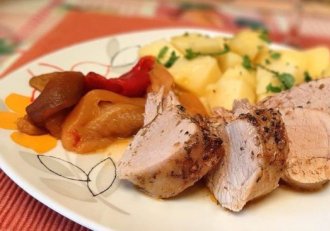 Muschiulet de porc, la tava